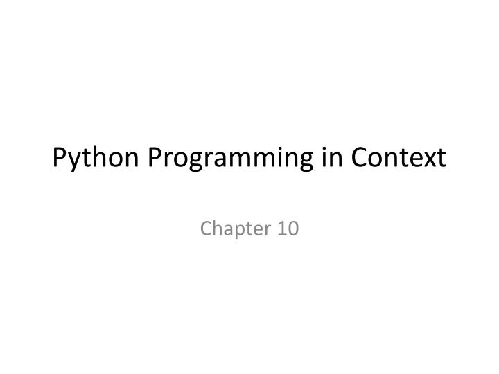 Python Programming in Context