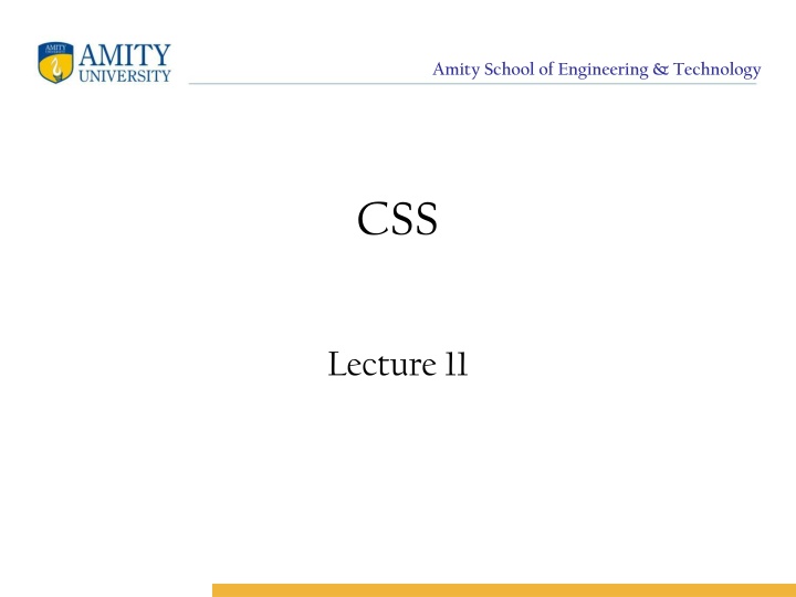Amity School of Engineering & Technology: CSS Lecture