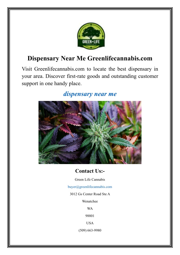 dispensary near me greenlifecannabis com n.w