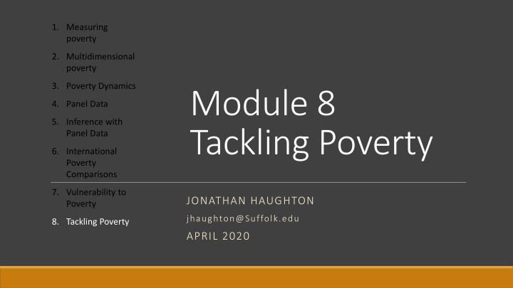 Module 8 Tackling Poverty