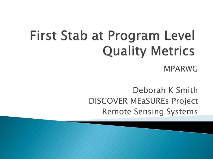MEASUREs Project: Remote Sensing Systems