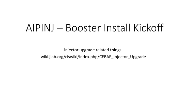 CEBAF Injector Upgrade Overview