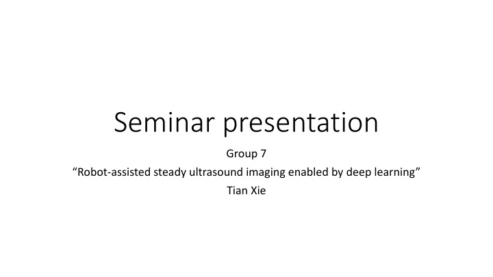 Seminar presentation
