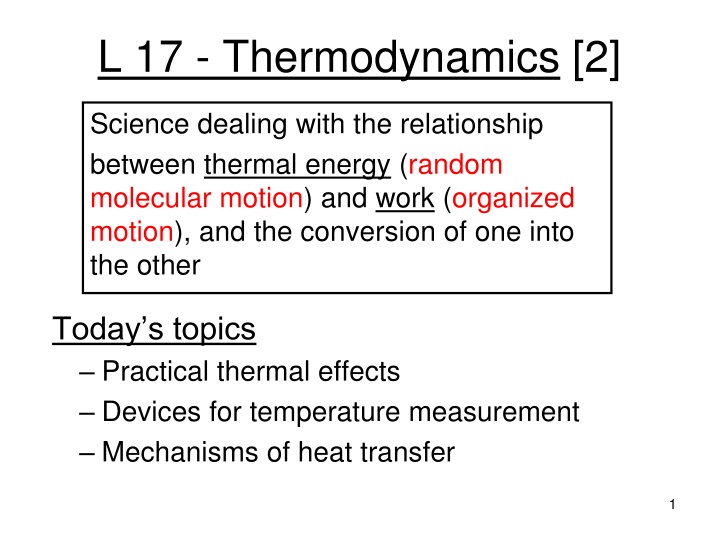 Practical Thermal Effects and Devices for Temperature Measurement