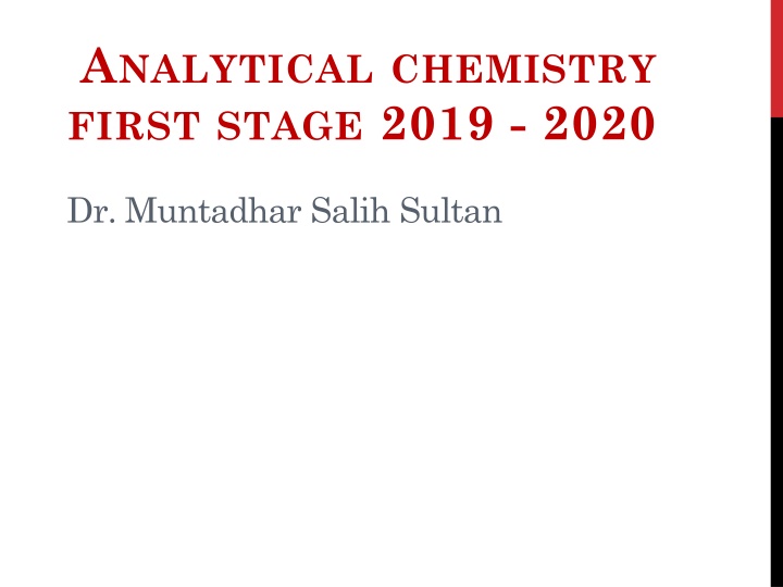 ANALYTICAL CHEMISTRY FIRST STAGE 2019-2020