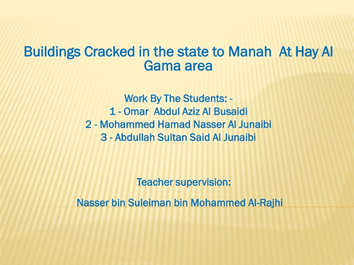 Study on Building Cracks in Manah State