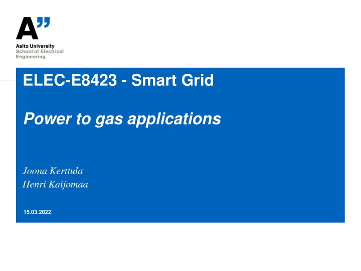 Power to gas applications