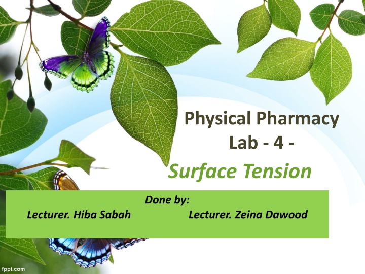 Surface Tension in Physical Pharmacy Lab