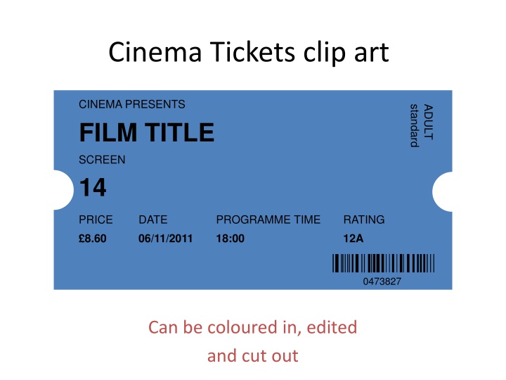 Cinema Tickets Clip Art for Film Screening