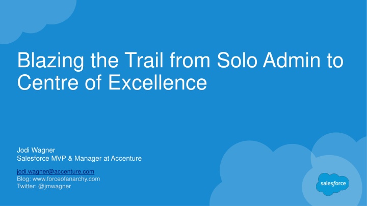 Blazing the Trail: From Solo Admin to Centre of Excellence