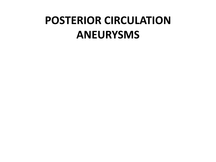 Posterior Circulation Aneurysms Overview