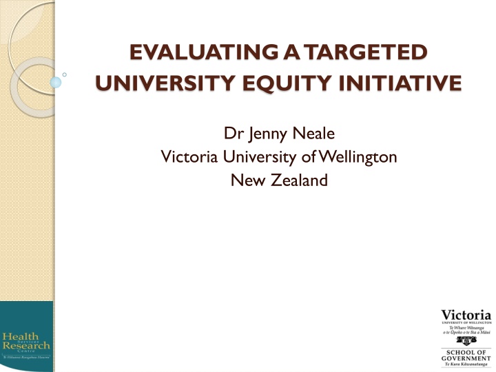 Evaluating Targeted University Equity Initiative at Victoria University of Wellington