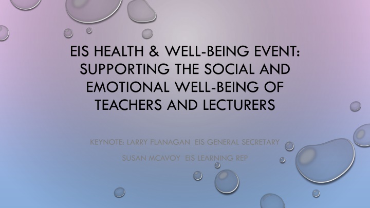 Supporting Social & Emotional Well-being of Teachers & Lecturers
