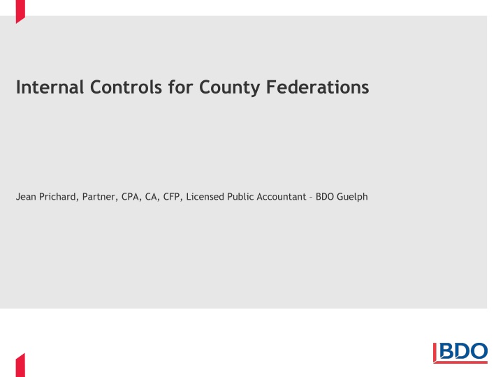 Internal Controls in County Federations