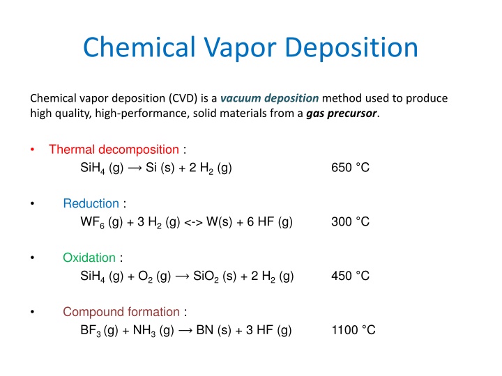 Chemical Vapor Deposition