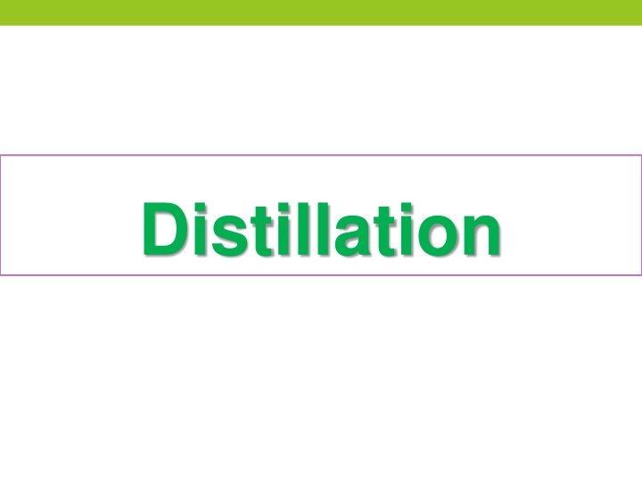 Organic Distillation Process for Liquid Separation