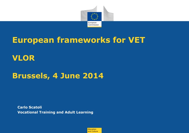 European Frameworks for Vocational Education and Training