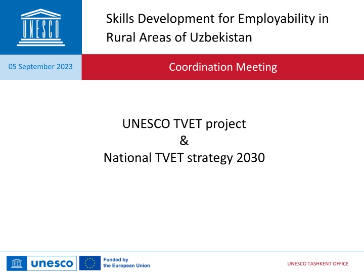 Skills Development for Employability in Rural Uzbekistan Coordination Meeting
