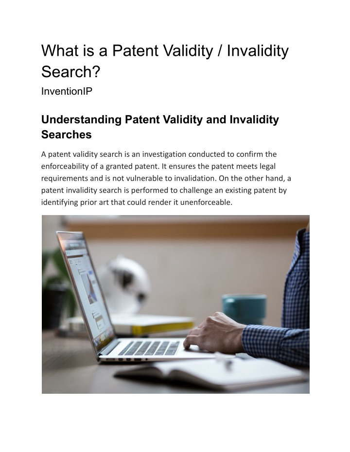 what is a patent validity invalidity search n.w