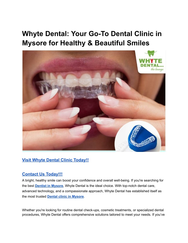 whyte dental your go to dental clinic in mysore n.w