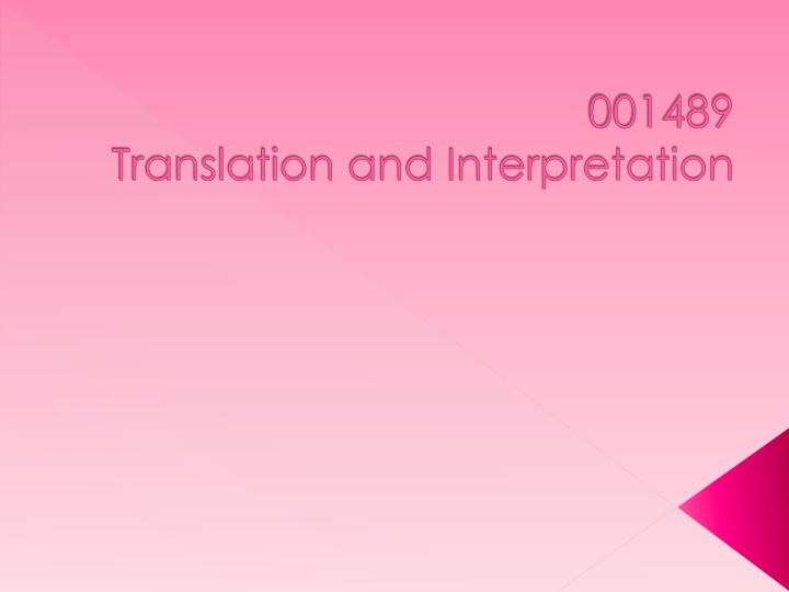 Translation and Interpretation
