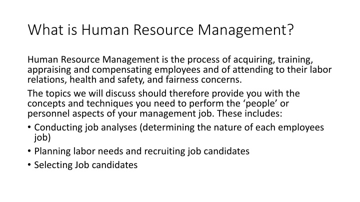 What is Human Resource Management - Essential Concepts and Techniques