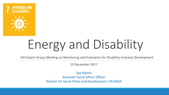 Energy and Disability