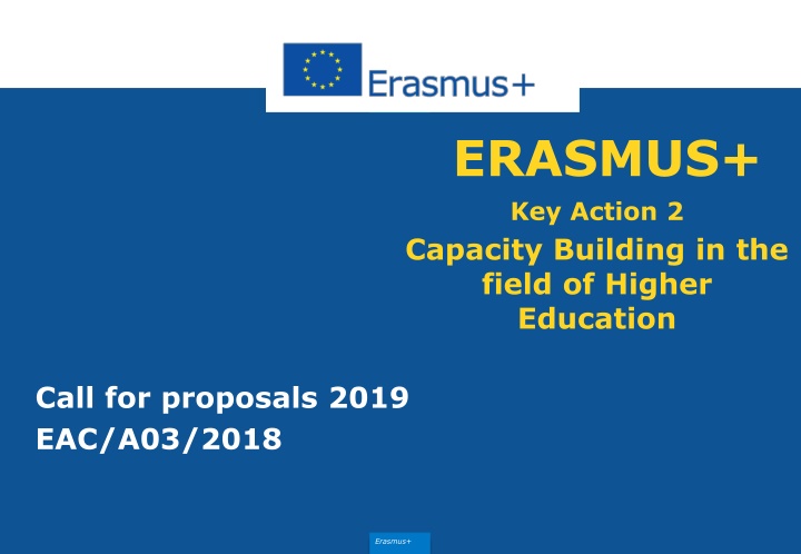 Erasmus+ Capacity Building in Higher Education - Call for Proposals 2019