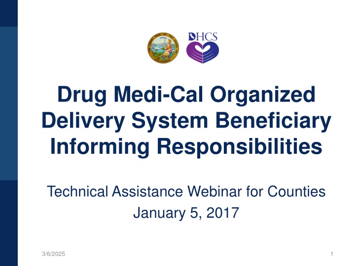 County Responsibilities Under Drug Medi-Cal Organized Delivery System