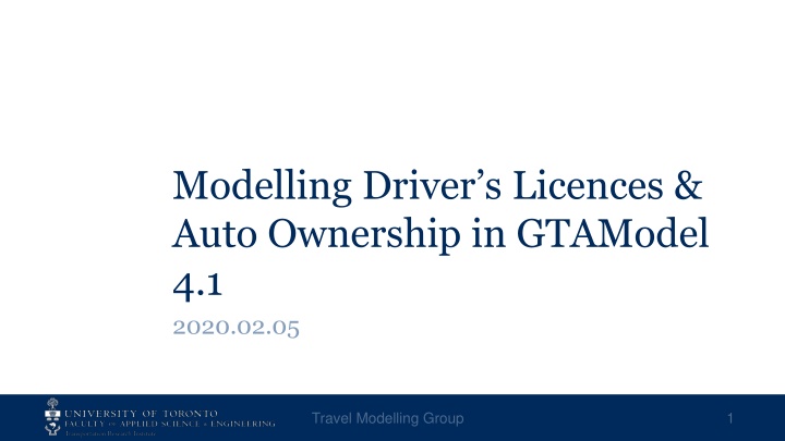 Modelling Drivers Licences & Auto Ownership in GTA