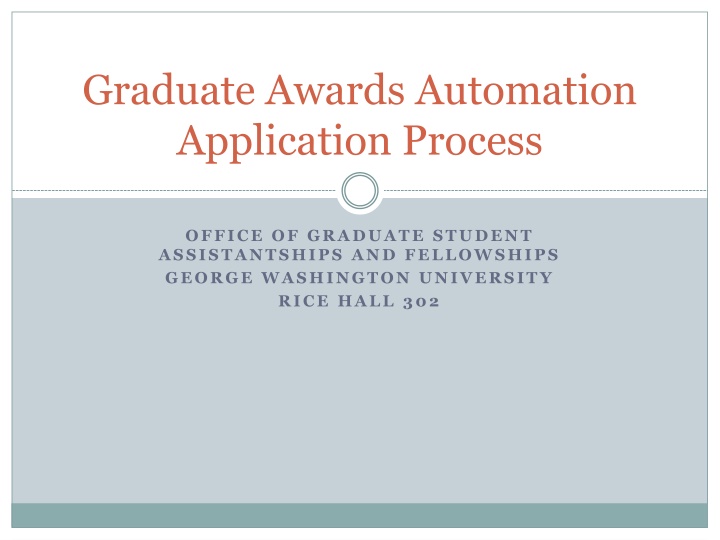 Graduate Awards Automation Process at George Washington University