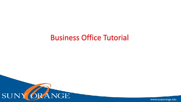 Suny Orange Business Office Tutorial