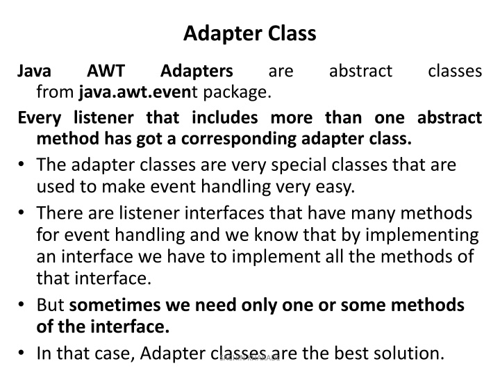 Java AWT Adapter Classes