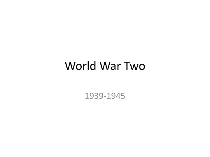 Origins of WWII in Europe: Rise of Fascist Dictators
