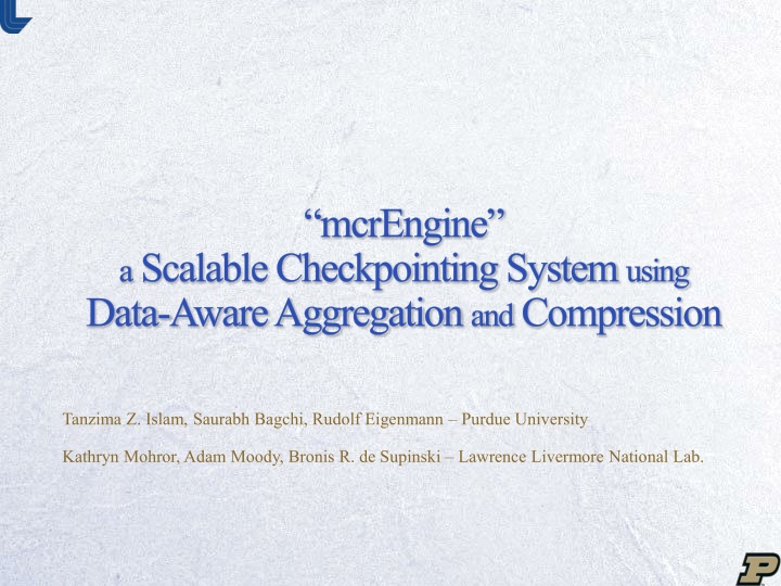 mcrEngine: A Scalable Checkpointing System Using Data-Aware Aggregation and Compression