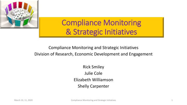 Compliance Monitoring and Strategic Initiatives Division