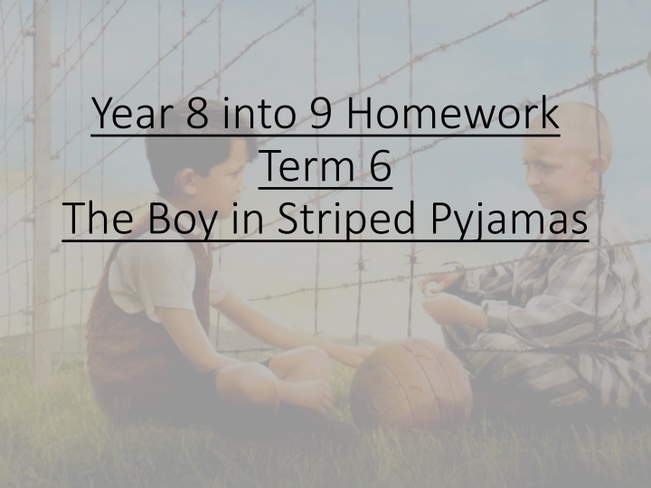 The Boy in Striped Pyjamas Term 6