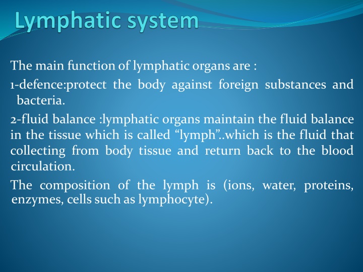 Lymphatic Organs and Tissue