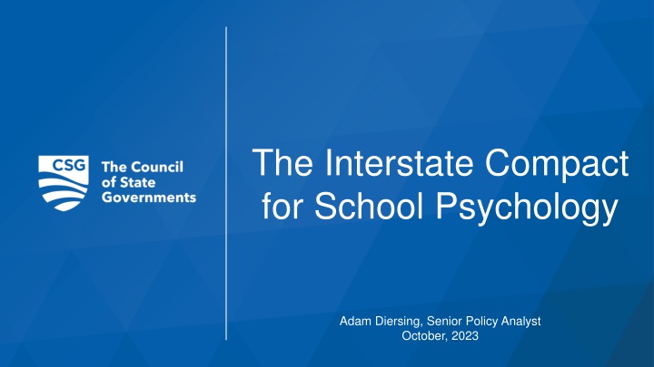 The Interstate Compact for School Psychology