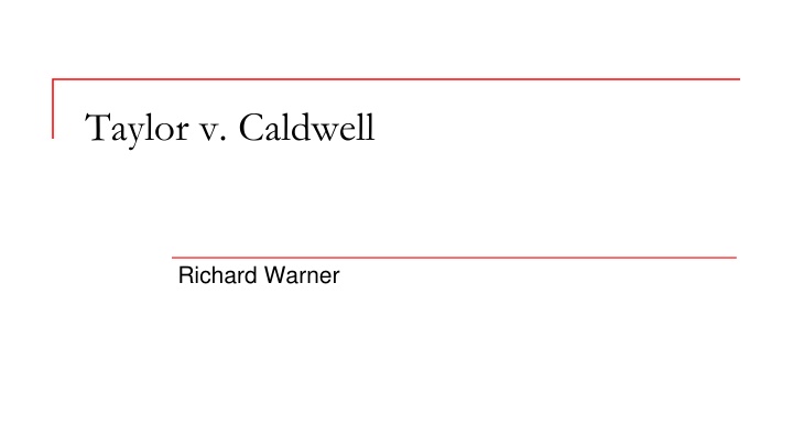Taylor v. Caldwell