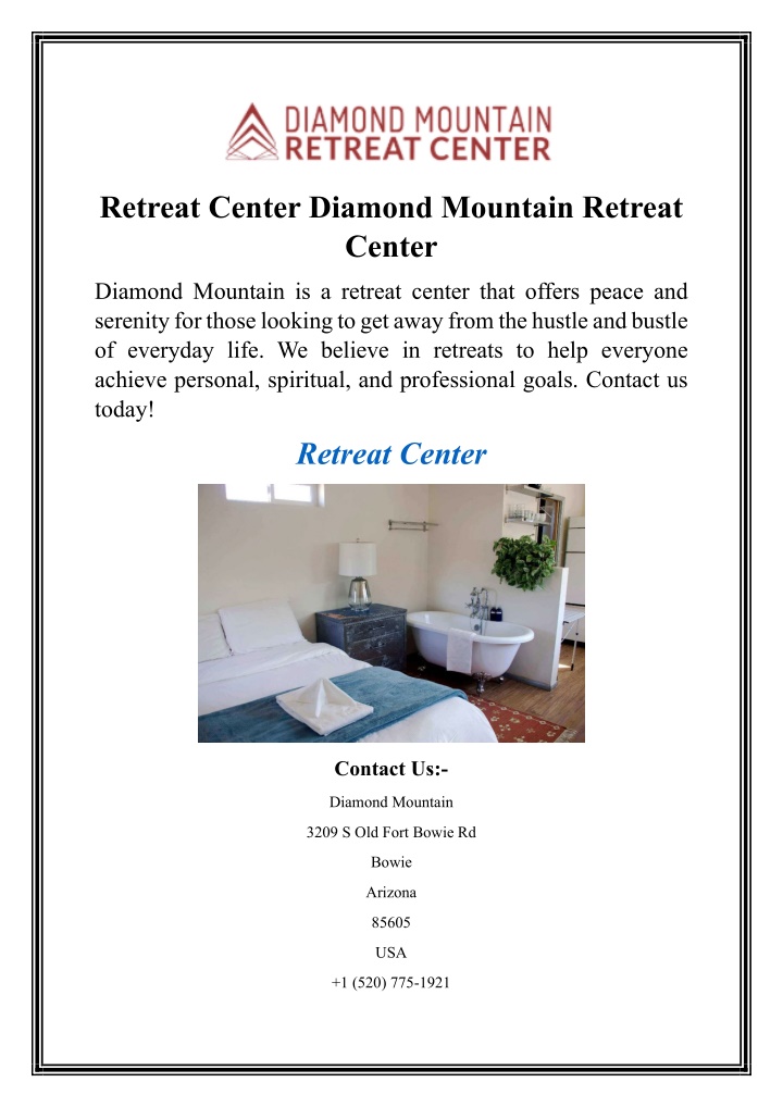 retreat center diamond mountain retreat center n.w