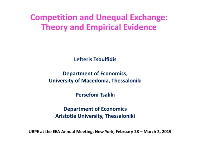 Theory of Unequal Exchange and Transfers of Value