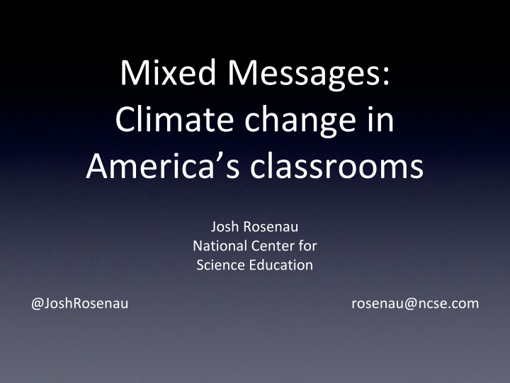 Climate Change in America's Classrooms: Insights from Teachers
