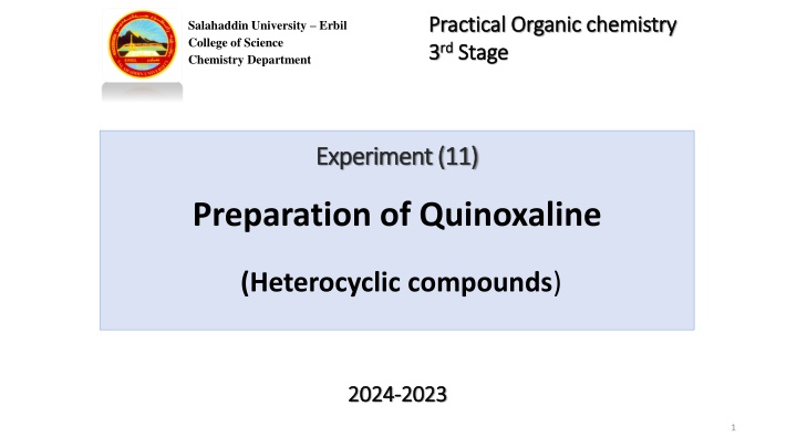 Preparation of Quinoxaline: Heterocyclic Compound Synthesis