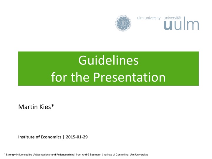 Guidelines for a Strong Presentation Structure
