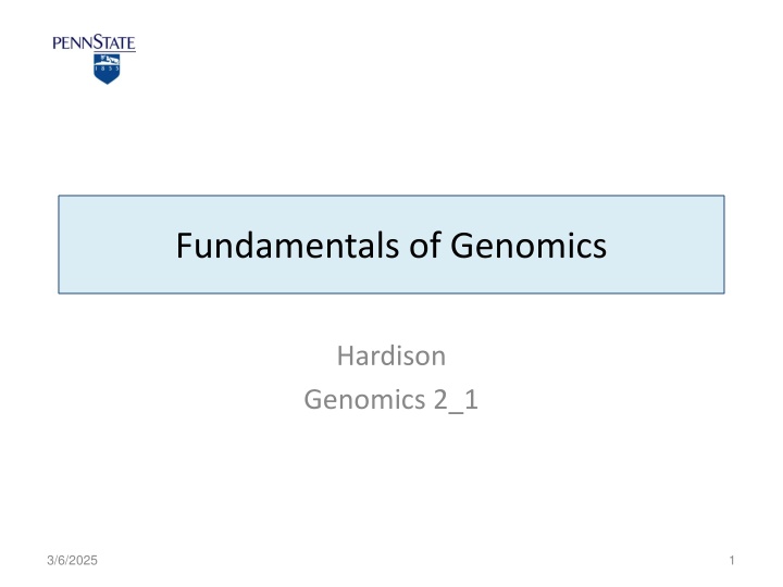 Fundamentals of Genomics