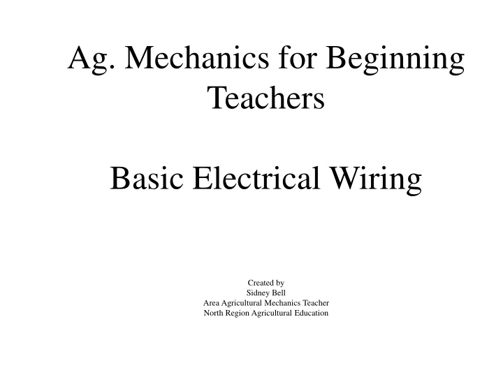 Basic Electrical Wiring for Beginning Teachers