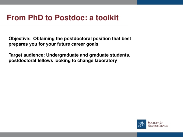 From PhD to Postdoc: a toolkit