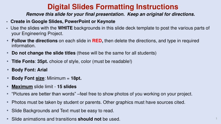 Digital Slides Formatting Instructions