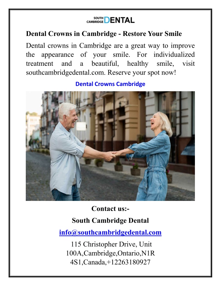 dental crowns in cambridge restore your smile n.w